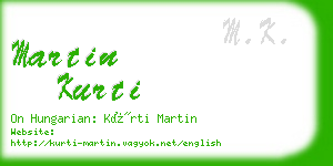 martin kurti business card